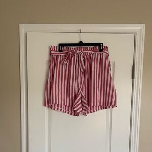 Red and White Striped Shorts